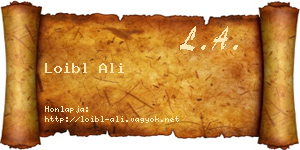 Loibl Ali névjegykártya